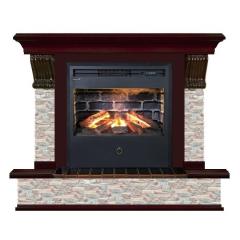 Fireplace Гленрич Панорама Samba 3D камень-Грот цветной/цвет-Красное дерево