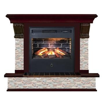 Fireplace Гленрич Панорама Samba 3D камень-Грот цветной/цвет-Красное дерево 