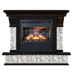 Fireplace Гленрич Панорама Samba 3D камень-Карелия/цвет-Венге