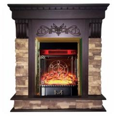 Fireplace Interflame Брайт Majestic FX M Brass Тёмный дуб