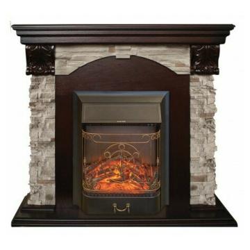 Fireplace Realflame Dublin Rock AO c Majestic Lux Black 