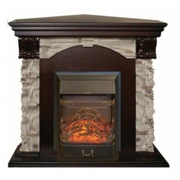 Fireplace Realflame Dublin Rock Corner STD/EUG AO c Majestic Lux Black 