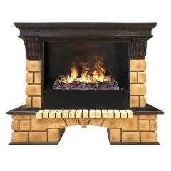 Fireplace Realflame Stone Brick 26 AO 3D Cassette 630 Black
