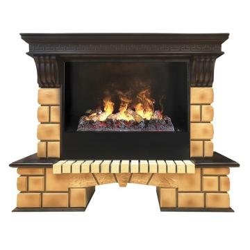 Fireplace Realflame Stone Brick 26 AO 3D Cassette 630 Black 