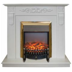 Fireplace Realflame Dominica WT Fobos S Lux Brass