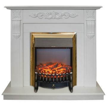 Fireplace Realflame Dominica WT Fobos S Lux Brass 