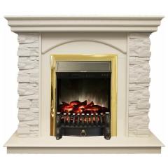 Fireplace Realflame Elford WT Fobos Lux Brass