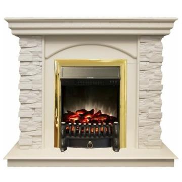 Fireplace Realflame Elford WT Fobos Lux Brass 