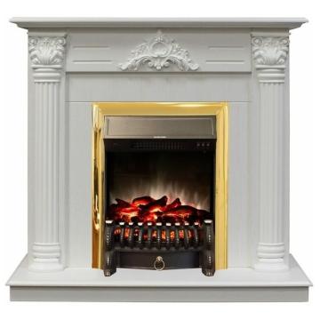 Fireplace Realflame Stefania WT F612 Fobos S Lux Brass 