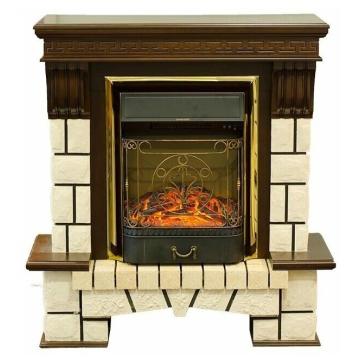 Fireplace Realflame Stone AO Majestic Lux Brass 