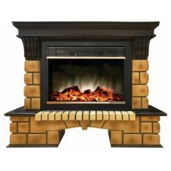 Fireplace Realflame Stone Brick 26 AO MoonBlaze S LUX Brass