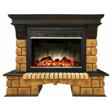 Fireplace Realflame Stone Brick 26 AO MoonBlaze S LUX Brass 