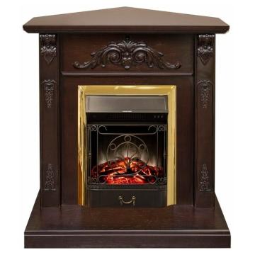 Fireplace Realflame Anita Corner AO Majestic Lux Brass 