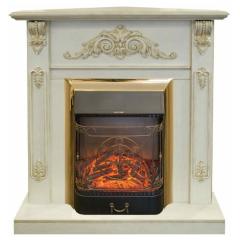 Fireplace Realflame Anita Corner WT Majestic Lux Brass