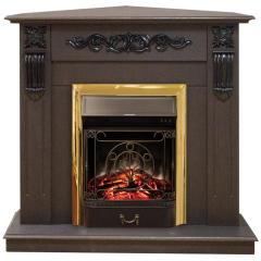 Fireplace Realflame Dominica Corner DN с Majestic Lux BR S золотой