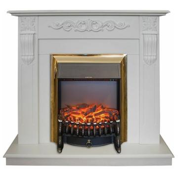 Fireplace Realflame Dominica WT с Fobos s Lux BR Золотой 