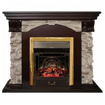 Fireplace Realflame Dublin Rock Majestic Lux Brass 