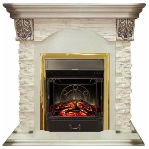 Fireplace Realflame Dublin Majestic Lux Brass 