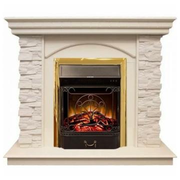 Fireplace Realflame Elford Majestic Lux Brass сланец/бежевый с патиной 