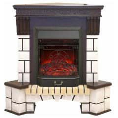 Fireplace Realflame Stone Corner AO с Majestic Lux