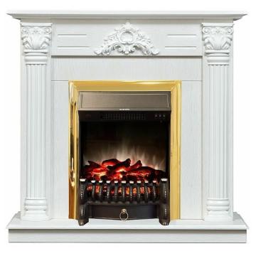 Fireplace Realflame Stefania WT белая с Fobos s Lux золотой 