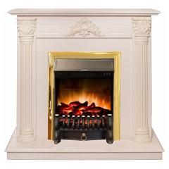 Fireplace Realflame Stefania WT бежевая с Fobos s Lux золотой