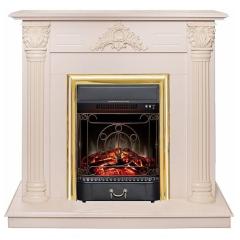 Fireplace Realflame Stefania WT бежевая с Majestic Lux S золотой