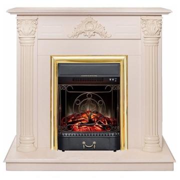 Fireplace Realflame Stefania WT бежевая с Majestic Lux S золотой 