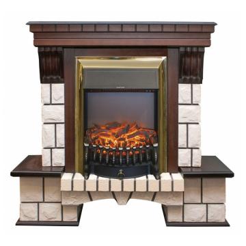 Fireplace Realflame Stone AO Fobos Lux BR S золотой 