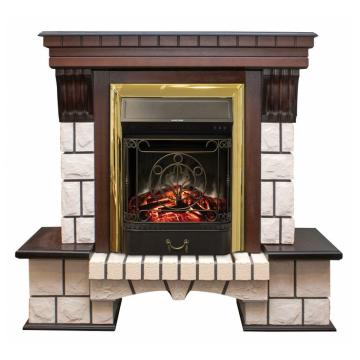 Fireplace Realflame Stone AO Majestic Lux BR S золотой 