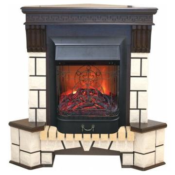 Fireplace Realflame Stone Corner AO Majestic Lux Black S 