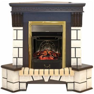 Fireplace Realflame Stone Corner AO Majestic Lux BR S 