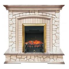 Fireplace Royal Flame Preston слоновая кость/патина Fobos FX M Brass