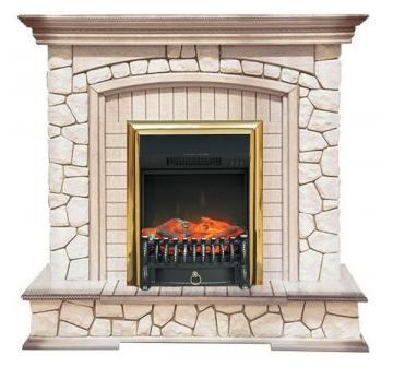 Fireplace Royal Flame Preston слоновая кость/патина Fobos FX M Brass 