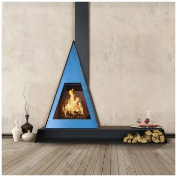 Fireplace Traforart Breda верт.труба справа чёрный RAL 